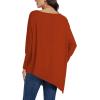 imageLYANER Womens Boat Neck Asymmetrical Hem Bat Long Sleeve Split Loose Tunic TShirt TopRed