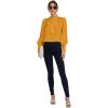 imageLYANER Womens Elegant Bow Tie Mock Neck Bow Knot Long Sleeve Work Office Satin Blouse Silk Shirt TopGinger