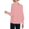 imageLYANER Womens Elegant Bow Tie Mock Neck Bow Knot Long Sleeve Work Office Satin Blouse Silk Shirt TopPink