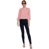 imageLYANER Womens Elegant Bow Tie Mock Neck Bow Knot Long Sleeve Work Office Satin Blouse Silk Shirt TopPink
