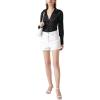 imageLYANER Womens Satin Silky Collar Buttons Down Long Sleeve Work Blouse Shirt TopsBlack