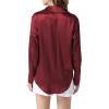 imageLYANER Womens Satin Silky Collar Buttons Down Long Sleeve Work Blouse Shirt TopsBurgundy