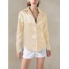 imageLYANER Womens Satin Silky Collar Buttons Down Long Sleeve Work Blouse Shirt TopsChampagne