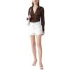 imageLYANER Womens Satin Silky Collar Buttons Down Long Sleeve Work Blouse Shirt TopsCoffee