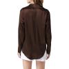 imageLYANER Womens Satin Silky Collar Buttons Down Long Sleeve Work Blouse Shirt TopsCoffee
