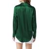 imageLYANER Womens Satin Silky Collar Buttons Down Long Sleeve Work Blouse Shirt TopsDark Green