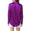 imageLYANER Womens Satin Silky Collar Buttons Down Long Sleeve Work Blouse Shirt TopsDeep Purple