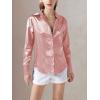 imageLYANER Womens Satin Silky Collar Buttons Down Long Sleeve Work Blouse Shirt TopsDusty Pink