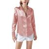 imageLYANER Womens Satin Silky Collar Buttons Down Long Sleeve Work Blouse Shirt TopsDusty Pink