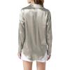 imageLYANER Womens Satin Silky Collar Buttons Down Long Sleeve Work Blouse Shirt TopsGrey