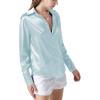 imageLYANER Womens Satin Silky Collar Buttons Down Long Sleeve Work Blouse Shirt TopsLight Blue