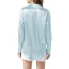 imageLYANER Womens Satin Silky Collar Buttons Down Long Sleeve Work Blouse Shirt TopsLight Blue