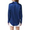imageLYANER Womens Satin Silky Collar Buttons Down Long Sleeve Work Blouse Shirt TopsNavy