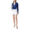 imageLYANER Womens Satin Silky Collar Buttons Down Long Sleeve Work Blouse Shirt TopsNavy