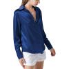 imageLYANER Womens Satin Silky Collar Buttons Down Long Sleeve Work Blouse Shirt TopsNavy