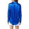 imageLYANER Womens Satin Silky Collar Buttons Down Long Sleeve Work Blouse Shirt TopsRoyal Blue