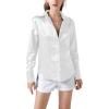 imageLYANER Womens Satin Silky Collar Buttons Down Long Sleeve Work Blouse Shirt TopsWhite