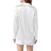 imageLYANER Womens Satin Silky Collar Buttons Down Long Sleeve Work Blouse Shirt TopsWhite