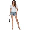 imageLYANER Womens Square Neck Shirred Eyelet Embroidered Puff Short Sleeve Ruffle Trim Blouse Crop TopWhite