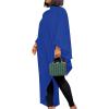 imageLYANER Womens Mock Neck Asymmetrical High Low Balloon Long Sleeve Long Shirt Blouse Tunic TopBlue