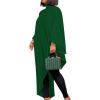 imageLYANER Womens Mock Neck Asymmetrical High Low Balloon Long Sleeve Long Shirt Blouse Tunic TopGreen