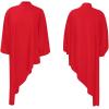 imageLYANER Womens Mock Neck Asymmetrical High Low Balloon Long Sleeve Long Shirt Blouse Tunic TopSolid Red