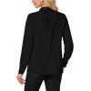 imageLYANER Womens Mock Neck Button Down Ruffle Front Long Sleeve Work Shirt Blouse TopsBlack