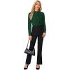imageLYANER Womens Mock Neck Button Down Ruffle Front Long Sleeve Work Shirt Blouse TopsDark Green