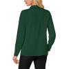 imageLYANER Womens Mock Neck Button Down Ruffle Front Long Sleeve Work Shirt Blouse TopsDark Green