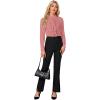 imageLYANER Womens Mock Neck Button Down Ruffle Front Long Sleeve Work Shirt Blouse TopsDark Pink
