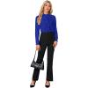 imageLYANER Womens Mock Neck Button Down Ruffle Front Long Sleeve Work Shirt Blouse TopsRoyal Blue