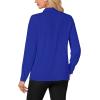 imageLYANER Womens Mock Neck Button Down Ruffle Front Long Sleeve Work Shirt Blouse TopsRoyal Blue