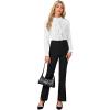 imageLYANER Womens Mock Neck Button Down Ruffle Front Long Sleeve Work Shirt Blouse TopsWhite