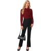 imageLYANER Womens Mock Neck Button Down Ruffle Front Long Sleeve Work Shirt Blouse TopsWine Red