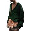 imageLYANER Womens Satin Collar Neck Button Down Long Sleeve Blouse Shirt Tunic TopGreen