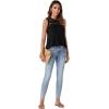 imageLYANER Womens Summer Tops Lace Crew Neck Sleeveless Tunic Shirts Casual Loose Flowy Blouses Tank TopBlack