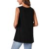 imageLYANER Womens Summer Tops Lace Crew Neck Sleeveless Tunic Shirts Casual Loose Flowy Blouses Tank TopBlack