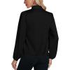 imageLYANER Womens Tie Knot Neck Lantern Long Sleeve Work Blouse Shirt TopBlack