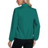 imageLYANER Womens Tie Knot Neck Lantern Long Sleeve Work Blouse Shirt TopGreen
