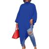 imageLYANER Womens Mock Neck Asymmetrical High Low Balloon Long Sleeve Long Shirt Blouse Tunic TopBlue