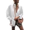 imageLYANER Womens Satin Collar Neck Button Down Long Sleeve Blouse Shirt Tunic TopWhite