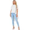 imageLYANER Womens Asymmetrical High Low Short Sleeve Mock Neck Flowy Blouse TopsWhite