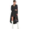 imageLYANER Womens Collar Button Down Flowy High Low Hem Long Sleeve Blouse Shirt TopBlack