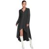 imageLYANER Womens Collar Button Down Flowy High Low Hem Long Sleeve Blouse Shirt TopBlack