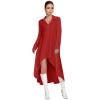 imageLYANER Womens Collar Button Down Flowy High Low Hem Long Sleeve Blouse Shirt TopRed
