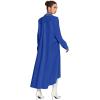 imageLYANER Womens Collar Button Down Flowy High Low Hem Long Sleeve Blouse Shirt TopRoyal Blue