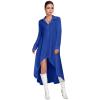 imageLYANER Womens Collar Button Down Flowy High Low Hem Long Sleeve Blouse Shirt TopRoyal Blue
