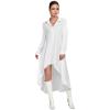 imageLYANER Womens Collar Button Down Flowy High Low Hem Long Sleeve Blouse Shirt TopWhite