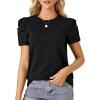 imageLYANER Womens Crewneck Puff Short Sleeve Casual Regular Fit Basic Tops Shirts BlouseBlack