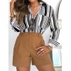 imageLYANER Womens Striped Button Down Shirt Collared Long Sleeve Blouse TopBlack